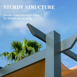 Domi Outdoor Living 10’ X 13’ Outdoor Retractable Pergola with Weather-Resistant Canopy Aluminum Garden Pergola Patio Grill Gazebo for Courtyard domi outdoor living