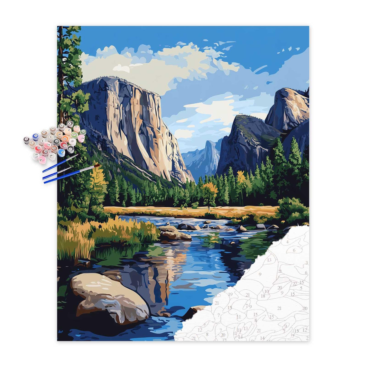 Artbrush Tower Yosemite Paint by Number, National Park Paint by Numbers Kit for Adults, Nature Landscape Wall Art, Mountain Acrylic Painting, Home Wall Decor - Yosemite Landscape(16x20inch, No Frame) Artbrush Tower