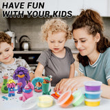 Drawdart Air Dry Clay- 36 Colors Modeling Clay Kit with 3 Sculpting Tools, Safe & Non-Toxic, Magic Foam Clay for Kids and Adults, DIY Molding Clay Gift for Boys and Girls Drawdart