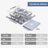 CXGLEAMING Modern LED Chandelier Crystal Ceiling Light Fixture Square Mini Pendant Lamp Flush Mount Ceiling Light for Bedroom Hallway Bathroom Living Room CXGLEAMING