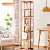 360° Rotating Brown Bookshelf - 6-Tier Floor Standing Corner Organizer for Small Spaces Generic