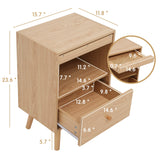 Anbuy 9 Drawer Dresser and Night stand Sets for Bedroom, One Drawer Nightstands Set of 2 & 9 Drawer Dresser Combo 3 Pieces (Natural) Anbuy