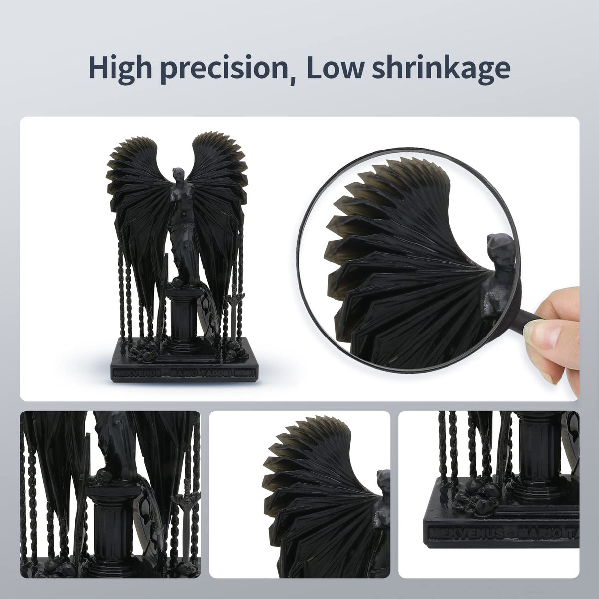 ANYCUBIC Tough Resin 2.0, 3D Printer Resin with Upgraded High Toughness and High Precision, 365-405nm Fast Curing 3D Resin for 4K 8K LCD/DLP/SLA 3D Printing (Black, 1kg) ANYCUBIC