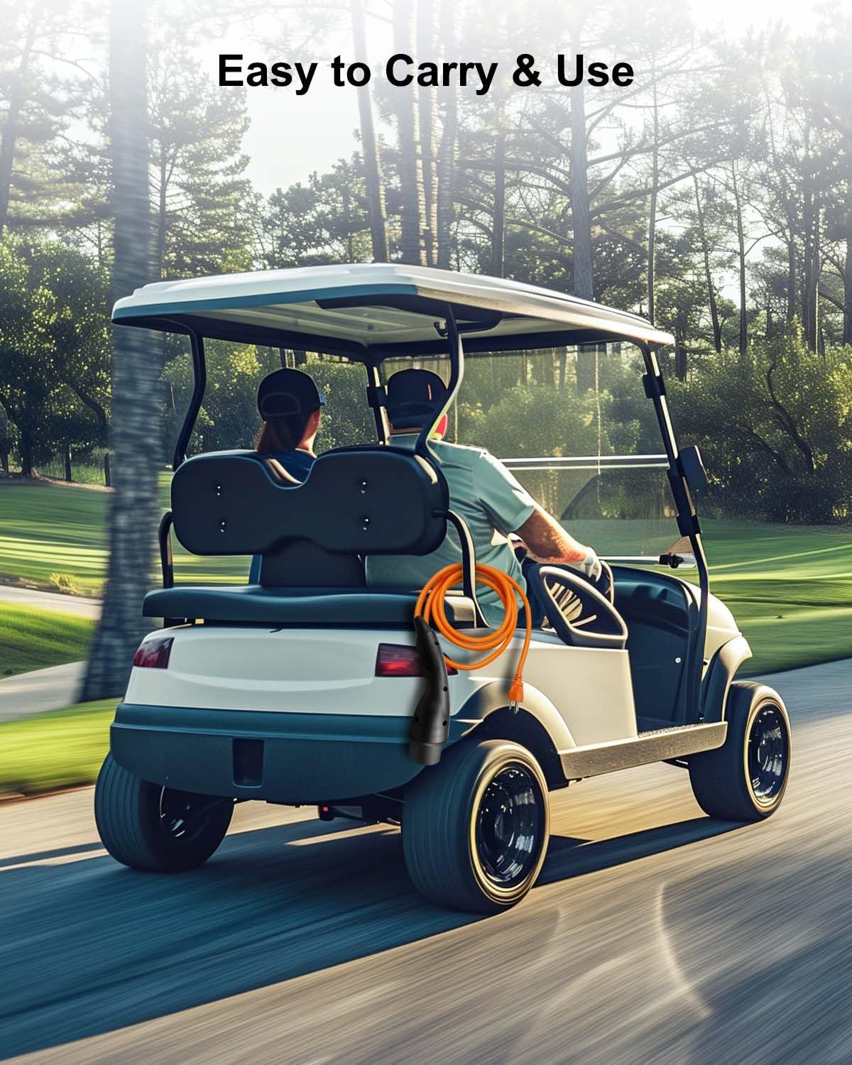 Charging Power Cord Fits for Evolution ICON EV Golf Carts, 120V 3 pin Golf Cart Charge Cable Assembly Replace 2.04.0620 ST-031016-PT NXQWLL