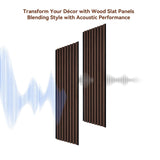 Wood Slat Panels, Interior Wall Decor Easy Installation, Soundproof Slatted Wall Panels 3D Acoustic Decoration for Office, Meeting Room, Café, Bars, Restaurant & Home, Red Brown 2 Pcs 47.2×12.5 in WoveN SounD