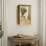 TJ.MOREE Deep Shadow Box Frame with Drawer, Shadowbox Display Case with Glass Window Picture Frame Memorabilia Bouquet Medals Military Photos Memory Box for Keepsakes TJ.MOREE