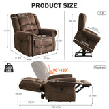 HUSFU Dual Motor Lay Flat Power Lift Recliner Chair for Elderly with Heat and Massage, Infinite Position Large Recliner Chairs w/USB Ports and Remote Control,Chenille,Brown HUSFU