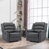 ANJ Fabric Recliner Chair Set of 2, with Overstuffed Arm and Back, Comfy Gray Manual Reclining Chairs for Adults, Living Room Single Sofa Recliners ANJ