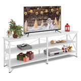 WLIVE TV Stand up to 70 Inch TV, 63" Entertainment Center, TV Media Console with 3-Tier Storage Shelves for Living Room and Bedroom, White WLIVE