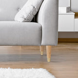 WEKIS Solid Ash Wood Furniture Legs 4 Inch, Sofa Replacement Wooden Leg Set of 4, Cabinet Legs, Dresser Legs, Couch Legs, Recliner Legs (Ash Wood Legs with Metal Cap 4 Pack, 4 inch) WEKIS