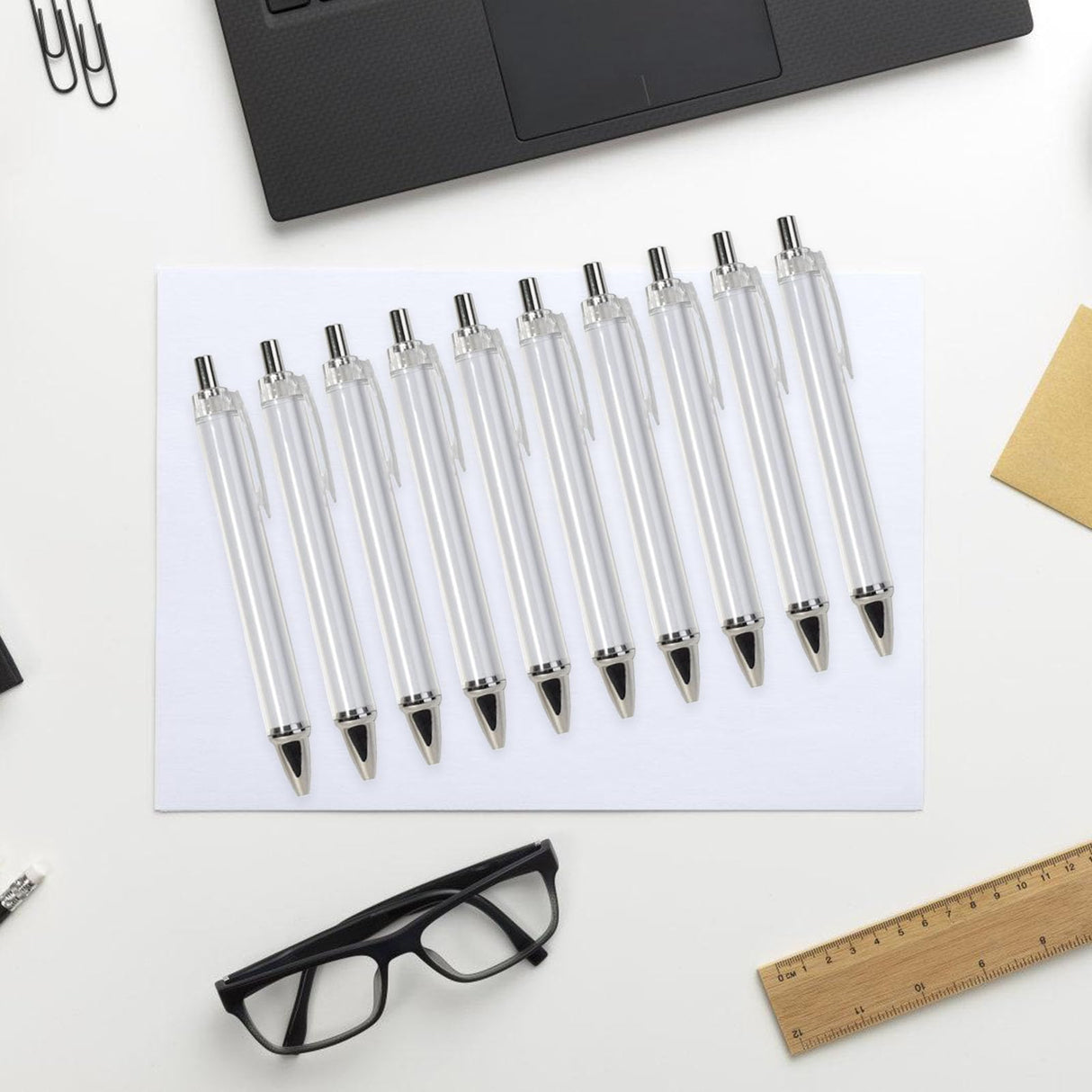 10Pcs Retractable Ballpoint Pen for Heat Transfer Ergonomic Ballpoint Pen Sublimation Pen for Full Printing Pen Acinkeety