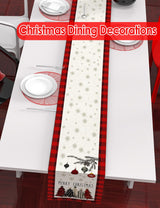 TOYPOPOR Set of 2 Christmas Table Runner, TOYPOPOR 2Pcs Buffalo Linen Christmas Trees Dining Table Runner for Xmas Holiday Seasonal Winter Decoration Indoor Outdoor Party Wedding - 72Inches TOYPOPOR