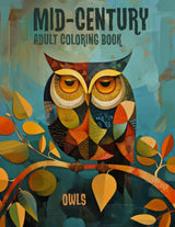Mid-Century adult coloring book -Owls: Where nature meets iconic design (Mid-Century adult coloring books) Majosta