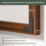 TokeShimi 18x26 Inch Farmhouse Bathroom Mirror Rustic Wooden Framed, Natural Wood with Walnut Accents, Water-Proof, French Cleats Installation, HD-Reflection and Shatter-Proof Glass TokeShimi