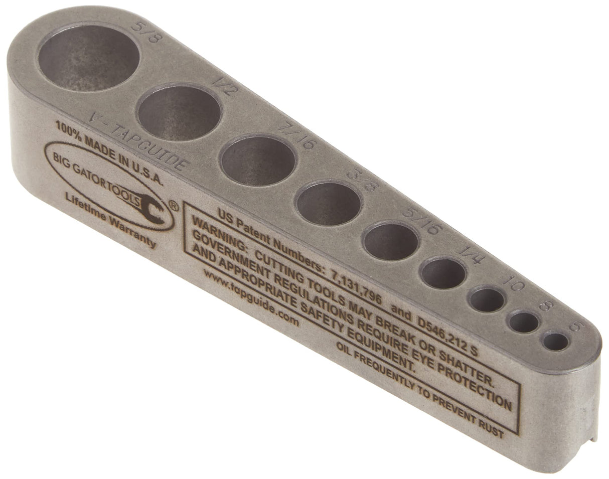Big Gator Tools V-Tap Guide, Standard Sizes 0-80 to 5/8" Big Gator Tools