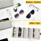 Aubeco Sunglasses Travel Case, Foldable 5 Slot Eyeglass Organizer, Hanging Storage Box for Women and Men Aubeco