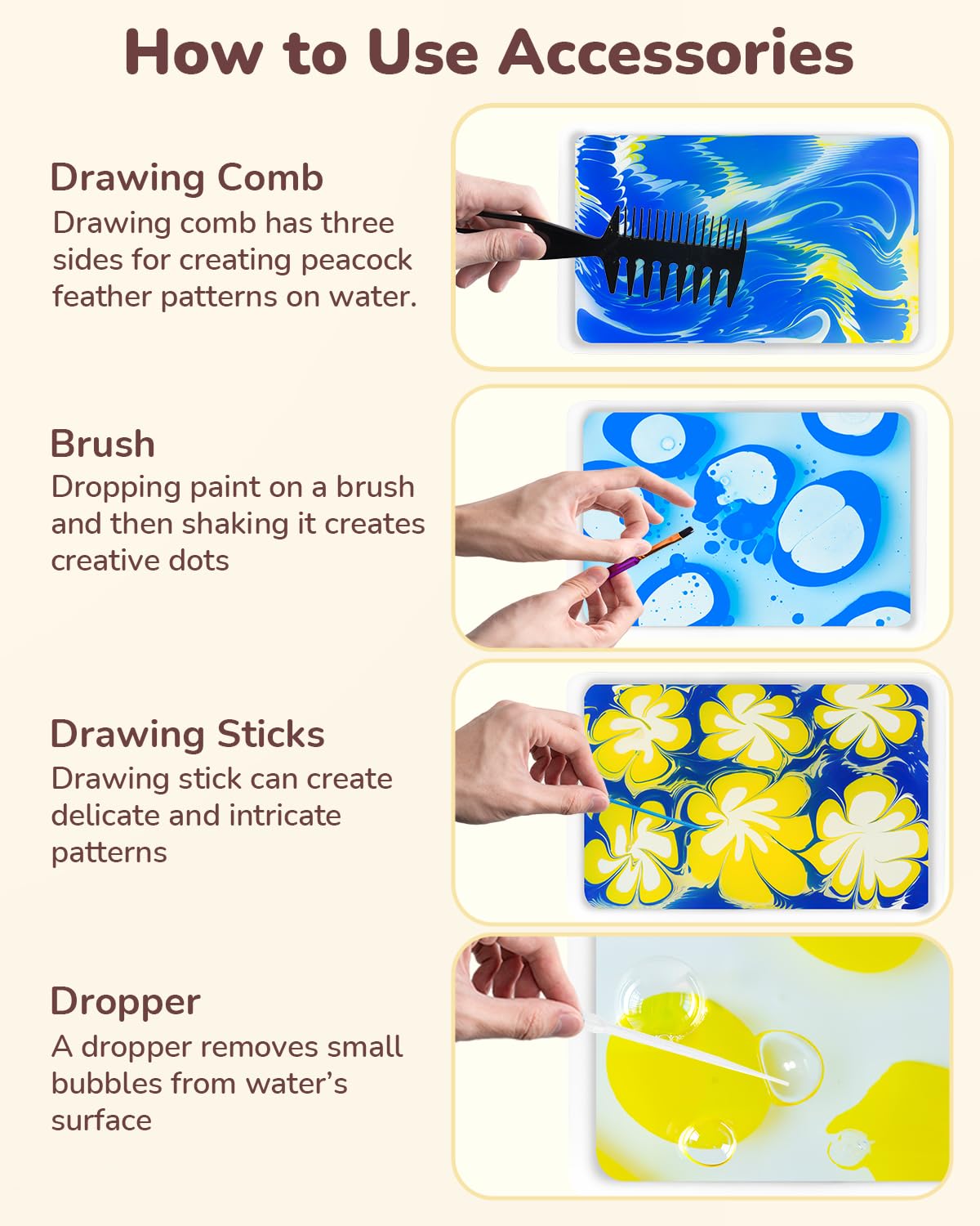 JUPITEARTH 52Pcs Water Marbling Paint Kit, Arts and Crafts for Girls & Boys, Art Supplies for Kids Ages 3-5 4-8 8-12, Marbling Paint for DIY Crafts, Christmas and Birthday Gifts JUPITEARTH