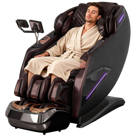 4D Massage Chairs Full Body,Zero Gravity SL-Track Shiatsu Massage Chair Recliner,Core Heating,20 Massage Techniques,Deep Yoga Stretch,Foot Rollers, Ai Voice,Touch Screen,Wireless Charging armali