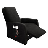 Jcones 3 Pieces Plush Fabric Extra Small Recliner Chair Covers Stretch Recliner Slipcover for Lazy Boy Wide Recliner Chair Washable (Black) Jcones