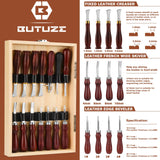 BUTUZE Leather Working Kit, Boxed Leather Tooling Kit, Leather Crafting Tool Kit, Cutting, Punching, Carving, Heavy Duty Leather Sewing Kit Professional Leather Working Tools and Supplies BUTUZE