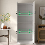 DIYART White Kitchen Pantry Cabinet, 71" Tall Kitchen Storage Cabinet with Doors, Freestanding Wooden Storage Cabinet for Kitchen, Dining Room, Hallway DIYART