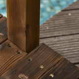 Outsunny 7.5' Fir Wood Garden Bridge Arc Walkway with Side Railings, Perfect for Backyards, Gardens, & Streams, Carbonized Aosom