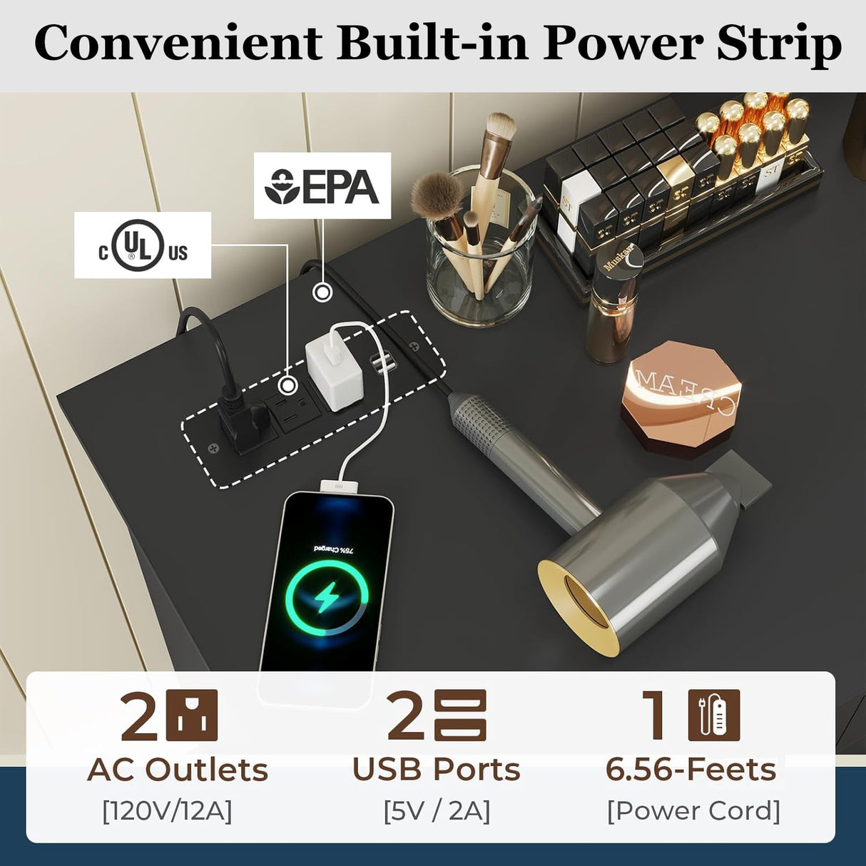 Viplive Dresser, White Dresser for Bedroom, 52 Inch Long Dresser with LED Light, Large Dressers for Bedroom, Modern Wood Dresser & Chests of Drawers, 8 Drawers Dresser for Women Girls Viplive