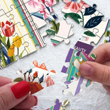 Flower Puzzles for Adults 1000 Piece, Vintage Collage Jigsaw Puzzles, Retro Houseplant Seed Puzzle for Stamp Lovers IdeaBazar