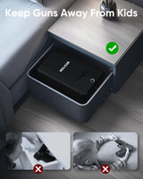 MOLICAR Car Gun Safe, Small Biometric Gun Safe for Handgun, Portable Fingerprint Quick Access Pistol Safe, Gun Lock Box for Car Under Seat Nightstand MOLICAR
