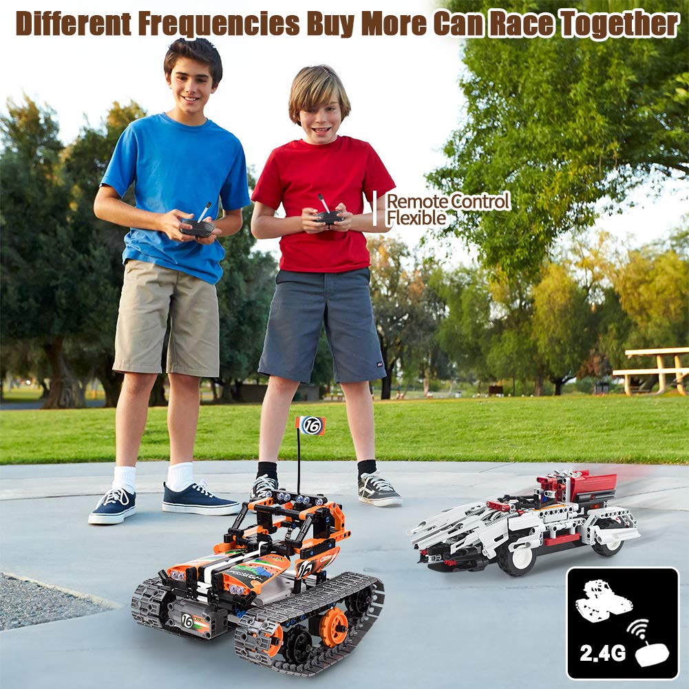 3-in-1 STEM Remote Control Building Kits - Tracked Car/Robot/Tank - 2.4Ghz Rechargeable RC Racer Toy Set Gift for 8-12 14 Year Old Boys and Girls Best Engineering Science Learning Kit for Kids 392pcs morwant
