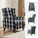 HULALA HOME Wingback Recliner Chairs Set of 2, Traditional Push Back Recliners with Solid Wood Legs, Modern Lounge Armchairs for Living Room, Comfy Upholstered Accent Reclining Chairs, Buffalo Black HULALA HOME