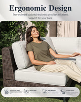 LayinSun 11-Piece Outdoor Modular Wicker Sectional Sofa with Fire Pit Table, Patio Furniture Conversation Set with Deep Seating and Thick Cushions LayinSun