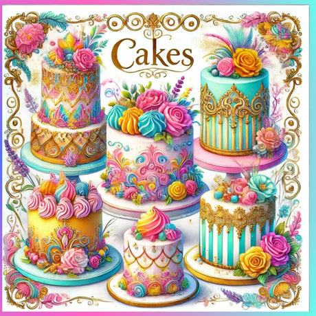Cakes: Coloring Book: Indulge in a sweet escape with stunning cake designs to color! ("Cozy Coffee Shops & Treats Coloring Series") (Spanish Edition) WoodArtSupply
