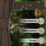 COWVIE 4-Panel 12' x 14' Gazebo Replacement Curtains, Patio Privacy Sidewalls with Double Zipper, Replacement for Outdoor Gazebo Canopy (Curtain Only) COWVIE