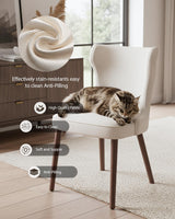 Homixis Wooden Dining Chairs Set of 4, Farmhouse Dining Room Chairs, Modern Kitchen Chairs, Upholstered Chair for Restaurant & Cafe, Beige Homixis