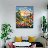 ldazao Landscape Adult Paint by Number Kits, Paint by Numbers Flowers,Flower Paint by Numbers Kit for Adults, DIY Canvas Oil Painting Paint by Number for Gift Home Wall Decor 16x20 Inch ldazao