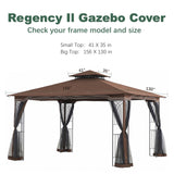 JANCANOPY Replacement Gazebo Canopy for 10 x 12 Regency II Patio Gazebo,(Brown) JANCANOPY