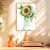 Mowana Sunflower Paint by Numbers Kit for Adults-Paint by Numbers for Adults Beginner with Frame and Easel, Painting by Numbers for Gift Home Wall Decor(8 * 12 Inch) Mowana