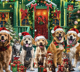PICKFORU Christmas Puzzles 1000 Pieces, Dog Puppy Puzzle for Adults, Cat Jigsaw Puzzles Winter Holiday, Animal Challenging Puzzles for Adults PICKFORU