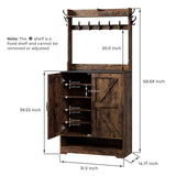 Vantic Farmhouse Hall Tree with Shoe Storage Cabinet, 14 Coat Hooks & 6 Tier Organizer, Rustic Brown Vantic
