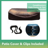 Ohana Depot 11 Piece Ohana Outdoor Patio Furniture Black Wicker Conversation Set with Fully Assembled Sectional and 42-inch Propane Gas Fire Table Ohana Depot