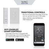 WAC Smart Fans Eclipse Indoor and Outdoor 5-Blade Smart Home Ceiling Fan 54in Satin Brass Matte Black with 3000K LED Light Kit and Remote Control works with Alexa and iOS or Android App WAC Lighting
