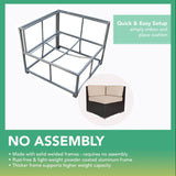 Ohana Depot 11 Piece Ohana Outdoor Patio Furniture Black Wicker Conversation Set with Fully Assembled Sectional and 42-inch Propane Gas Fire Table Ohana Depot