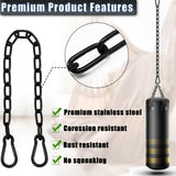 Gelury Hanging Swing Chain 25.6In, 2 Pack Heavy Duty 1000LB Capacity, Hammock Extender Kit With 4 Carabiners for Punching Bags, Swing Chairs (2Pack, Black) Gelury