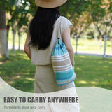 Brazilian Hammock with Tree Straps - Canvas Hammocks Portable Hammock with Carry Bag for Backyard, Porch, Outdoor and Indoor Use Blue & Green INNO STAGE