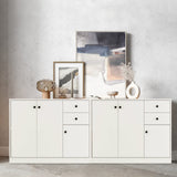 Giantex Buffet Cabinet with Storage - Kitchen Sideboard with 2 Drawers, 3-Door Large & Small Cabinet, Adjustable Shelves, White Pantry Cupboard for Dining Room, Console Table for Entryway Giantex