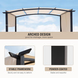 Yardsight 10' X 10' Outdoor Pergola, Patio Pergola with Retractable Canopy, Metal Top Pergola for Deck, Party, Backyard, Porch, Beach (Arched Top) Yardsight