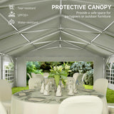 Outsunny 20' x 40' Heavy Duty Party Tent, Galvanized Outdoor Canopy Tent Large Event Shelter with Removable Sidewalls, 12 Windows and 2 Doors, Tents for Parties, Wedding, Events, BBQ Grill, White Outsunny