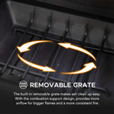 Sunjoy Outdoor Fireplace, Patio Wood Burning Fireplace with Steel Chimney, Mesh Spark Screen Doors, Fire Poker, and Removable Grate, Black Sunjoy