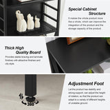 HOMISSUE Bookshelf, 7-Tier Bookshelf, Rustic Wood Metal Bookshelves and Bookcases, Freestanding Open Bookshelf, Industrial Tall Bookcase for Home Office, Living Room and Bedroom, Black HOMISSUE